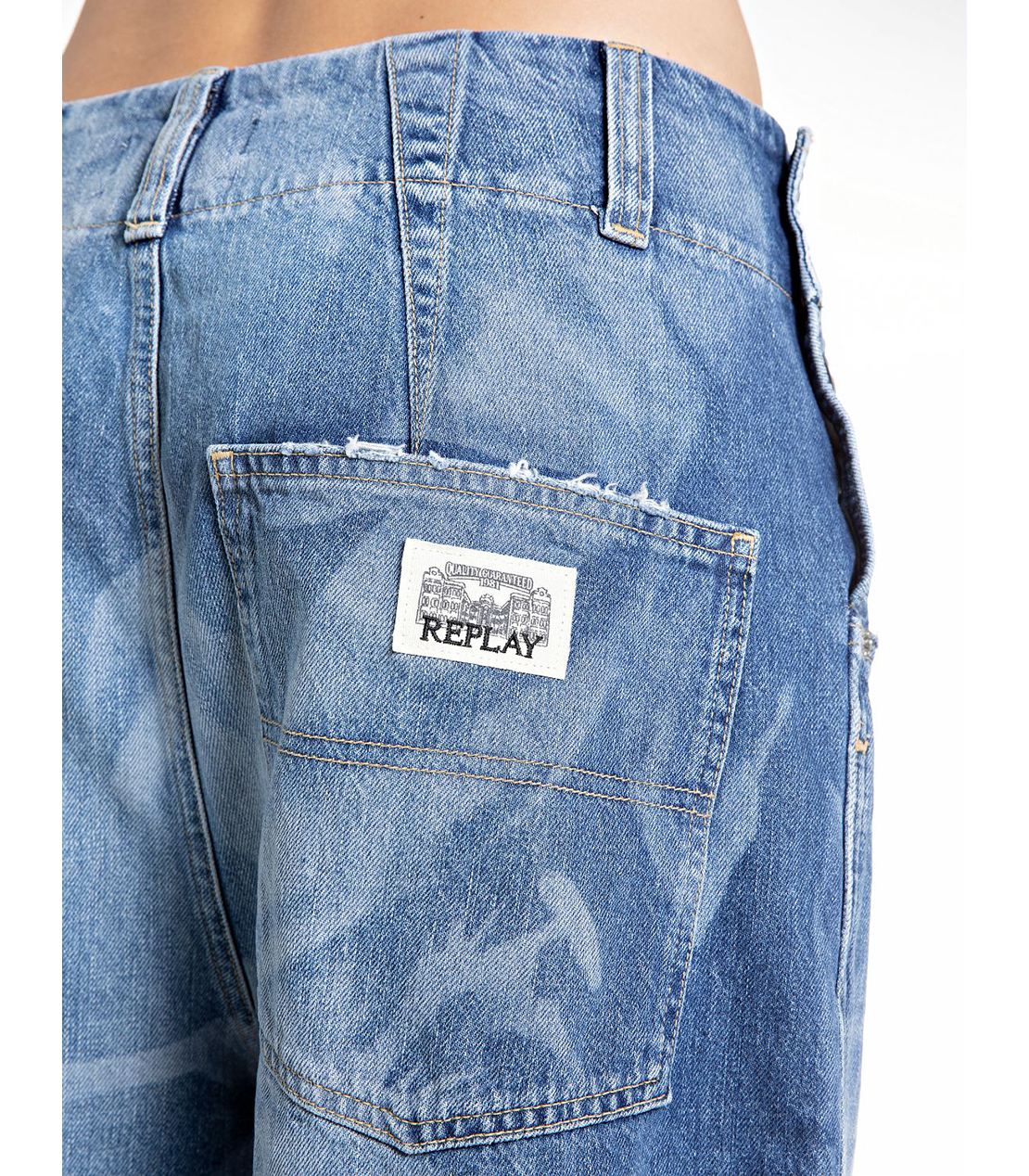 フラワープリントワークワイドデニム 詳細画像 ブルー 9